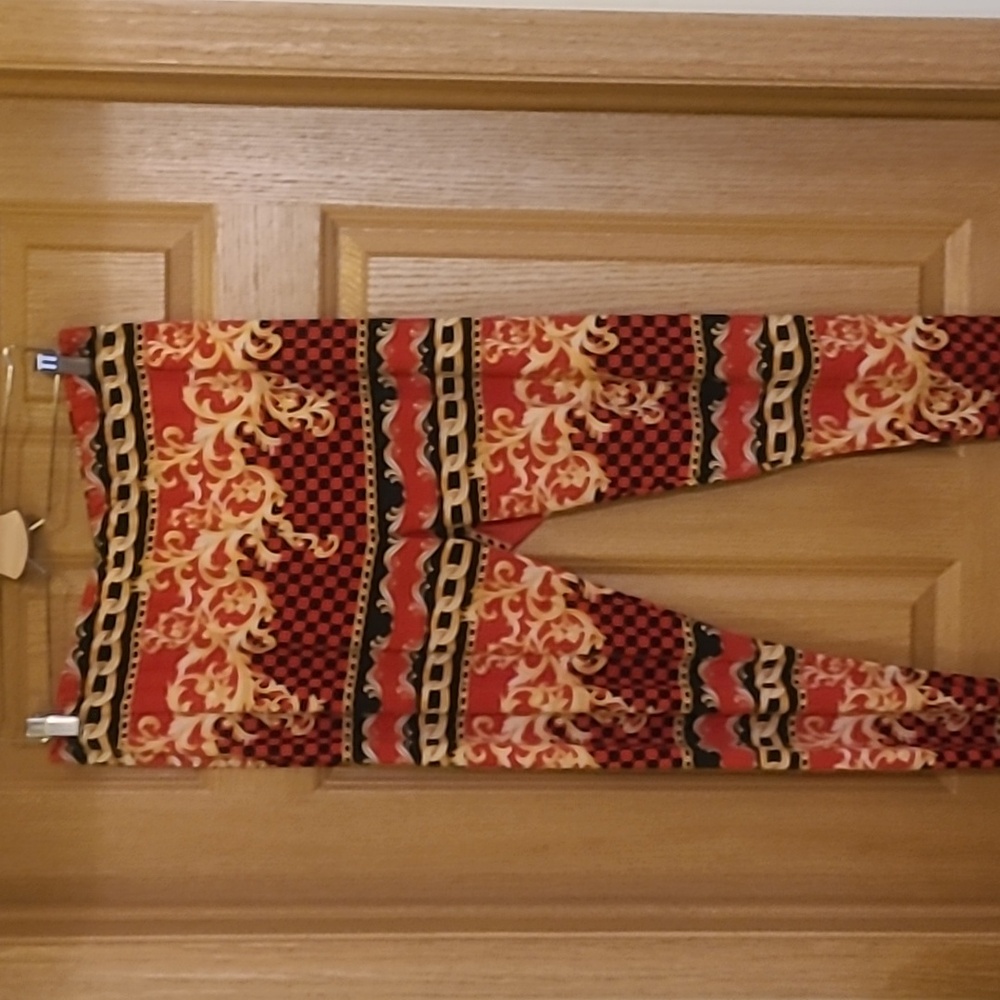 Forever 21 Red and Gold Patterned Leggings
